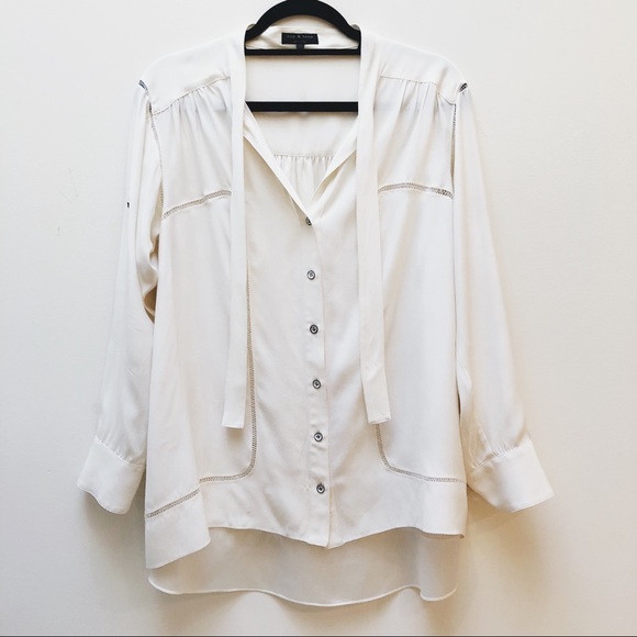 rag & bone Tops - RAG & BONE | Cream Long Sleeve Blouse